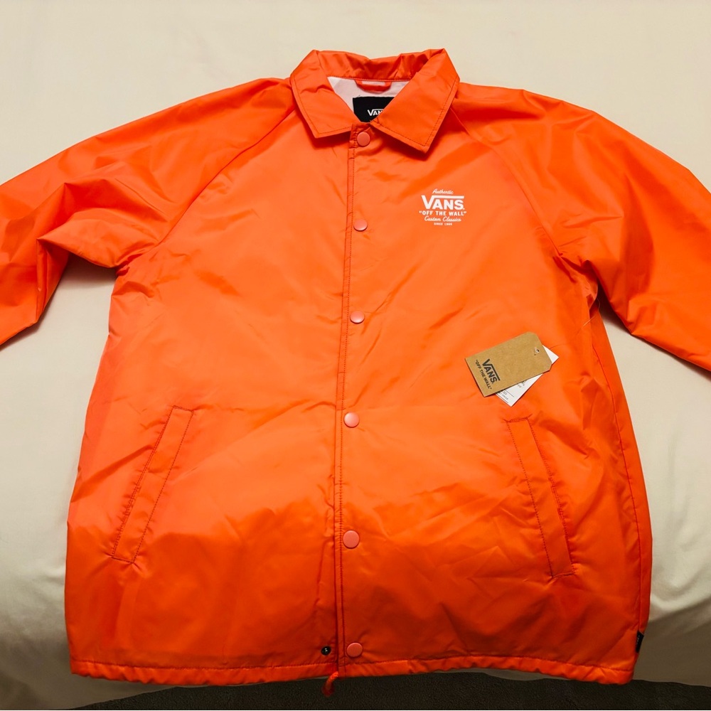 Vans Orange Windbreaker Jacket Lightweight Shell